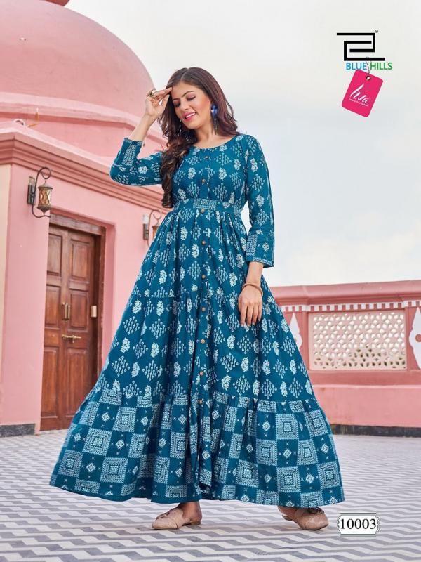 Blue Hills Florencia 10 Fancy Wear Rayon Anarkali Kurti Collection